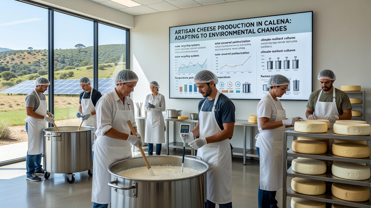 Traditional cheese aging cellars in Calena with modern climate monitoring equipment installed